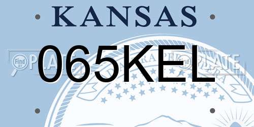 065KEL Kansas License Plate