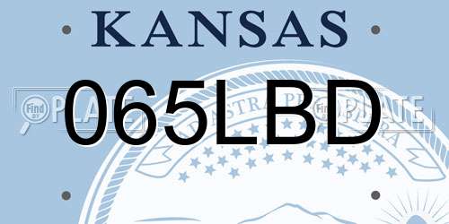 065LBD Kansas License Plate