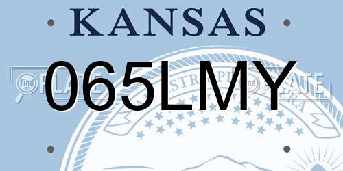 065LMY Kansas License Plate