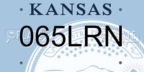065LRN Kansas License Plate