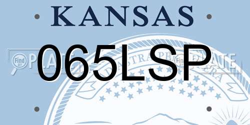 065LSP Kansas License Plate