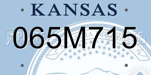 065M715 Kansas License Plate