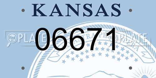 06671 Kansas License Plate
