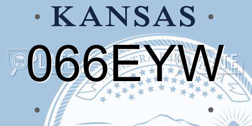 066EYW Kansas License Plate