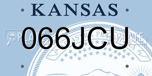 066JCU Kansas License Plate