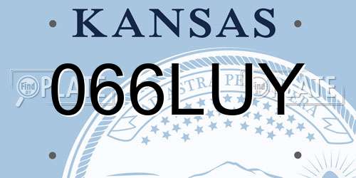 066LUY Kansas License Plate