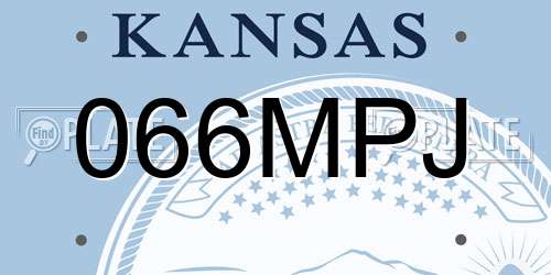 066MPJ Kansas License Plate