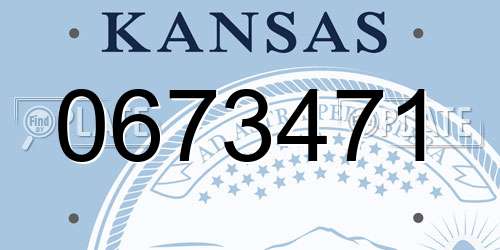 0673471 Kansas License Plate
