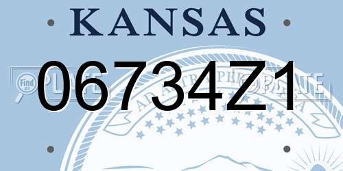 06734Z1 Kansas License Plate