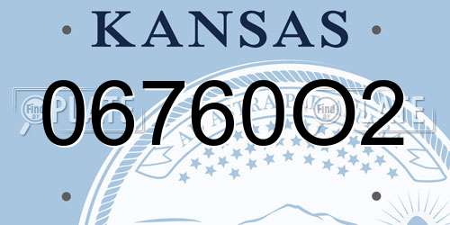 06760O2 Kansas License Plate