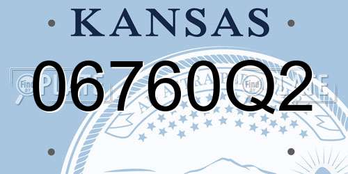 06760Q2 Kansas License Plate