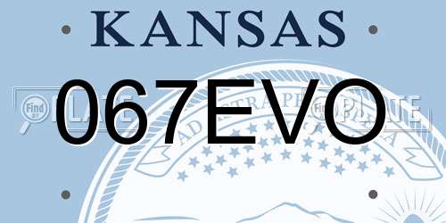 067EVO Kansas License Plate