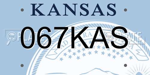 067KAS Kansas License Plate