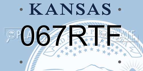067RTF Kansas License Plate