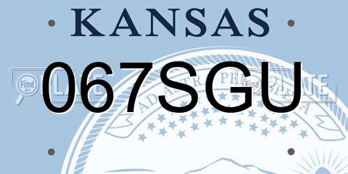 067SGU Kansas License Plate