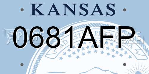 0681AFP Kansas License Plate
