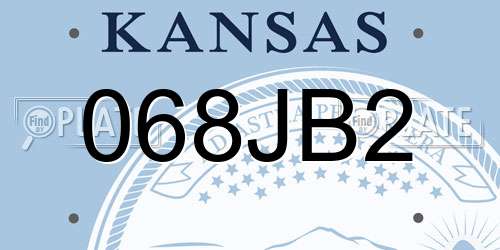 068JB2 Kansas License Plate