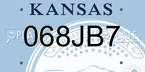 068JB7 Kansas License Plate