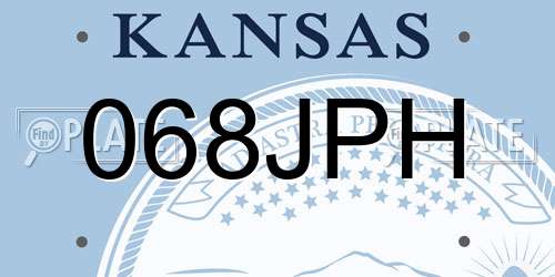 068JPH Kansas License Plate