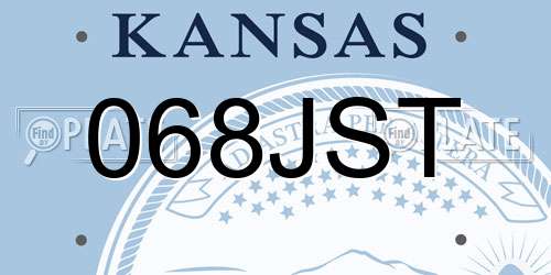 068JST Kansas License Plate