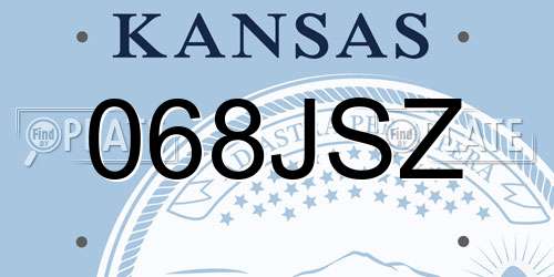 068JSZ Kansas License Plate