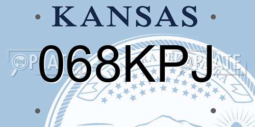 068KPJ Kansas License Plate