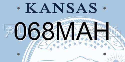 068MAH Kansas License Plate
