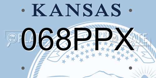 068PPX Kansas License Plate