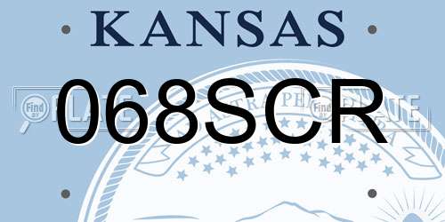 068SCR Kansas License Plate