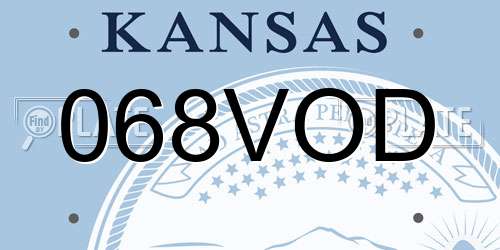 068VOD Kansas License Plate