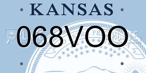 068VOO Kansas License Plate