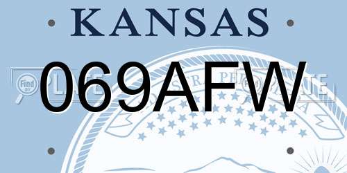 069AFW Kansas License Plate