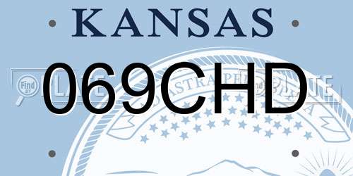 069CHD Kansas License Plate