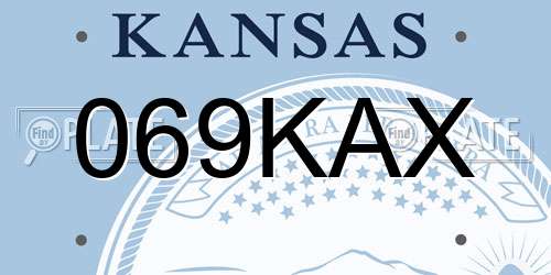 069KAX Kansas License Plate