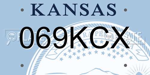 069KCX Kansas License Plate