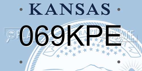 069KPE Kansas License Plate