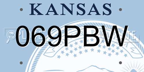 069PBW Kansas License Plate