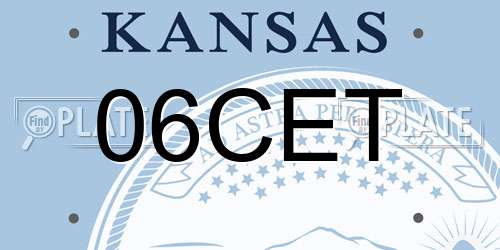 06CET Kansas License Plate