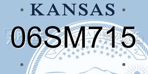 06SM715 Kansas License Plate