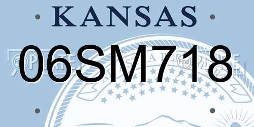 06SM718 Kansas License Plate
