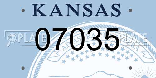 07035 Kansas License Plate