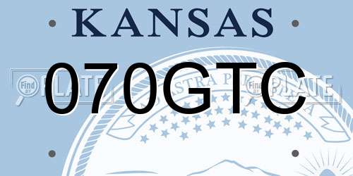 070GTC Kansas License Plate