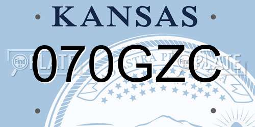 070GZC Kansas License Plate