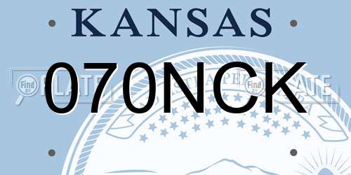 070NCK Kansas License Plate