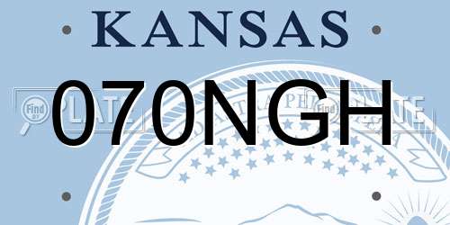 070NGH Kansas License Plate