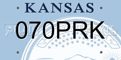 070PRK Kansas License Plate