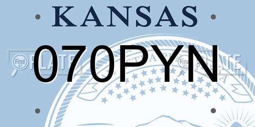 070PYN Kansas License Plate