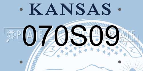 070S09 Kansas License Plate