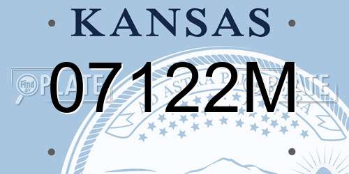 07122M Kansas License Plate