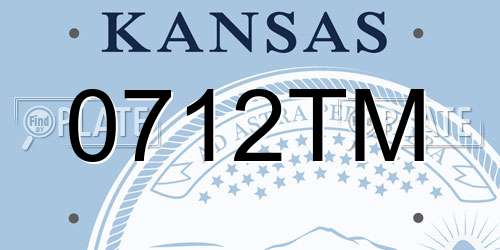 0712TM Kansas License Plate